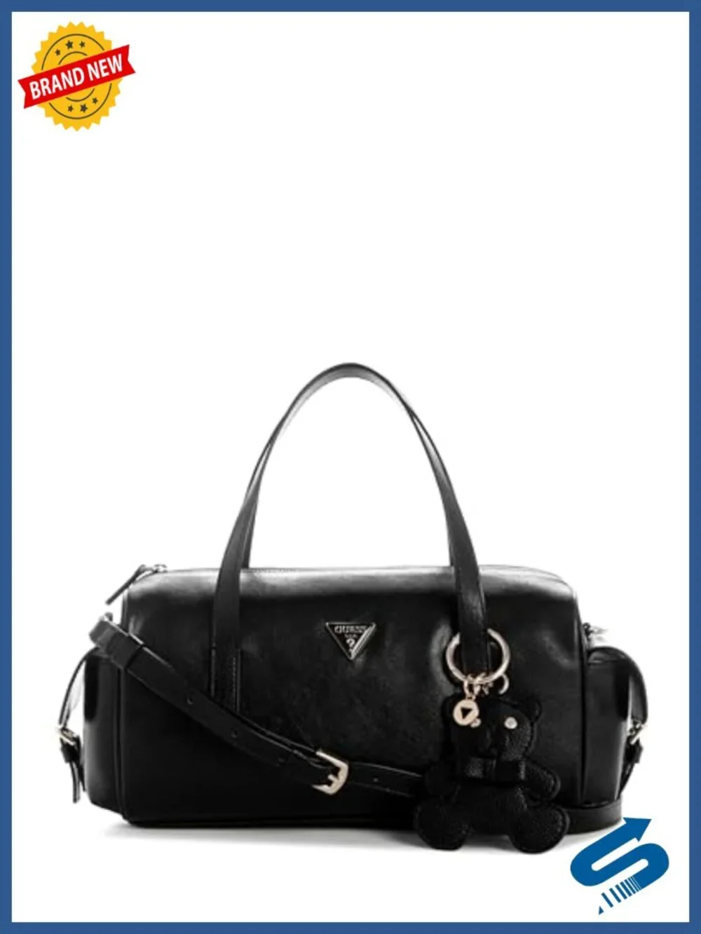 Kassie Small Box Satchel with Shiny Gold Hardware and Crossbody Strap